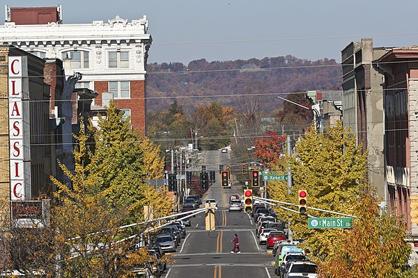 View of Pearl Street in Downtown New Albany.