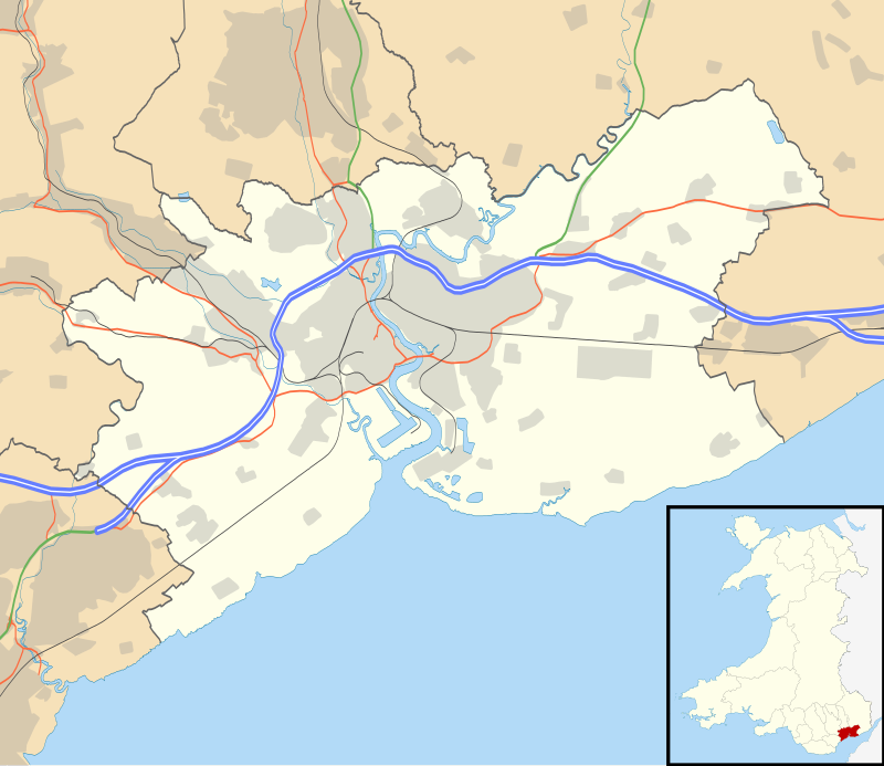 City of Newportand (inset) within Wales