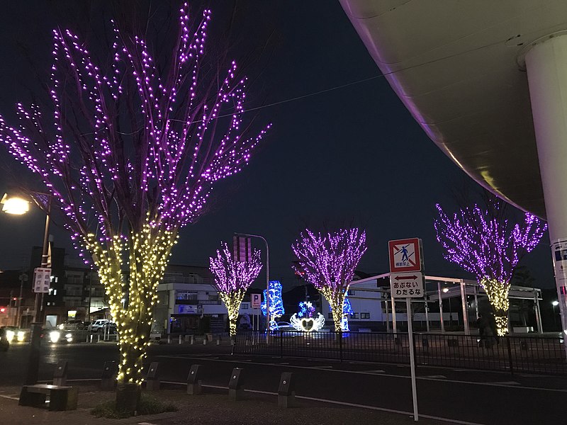 File:Night view in front of Imari Station.jpg