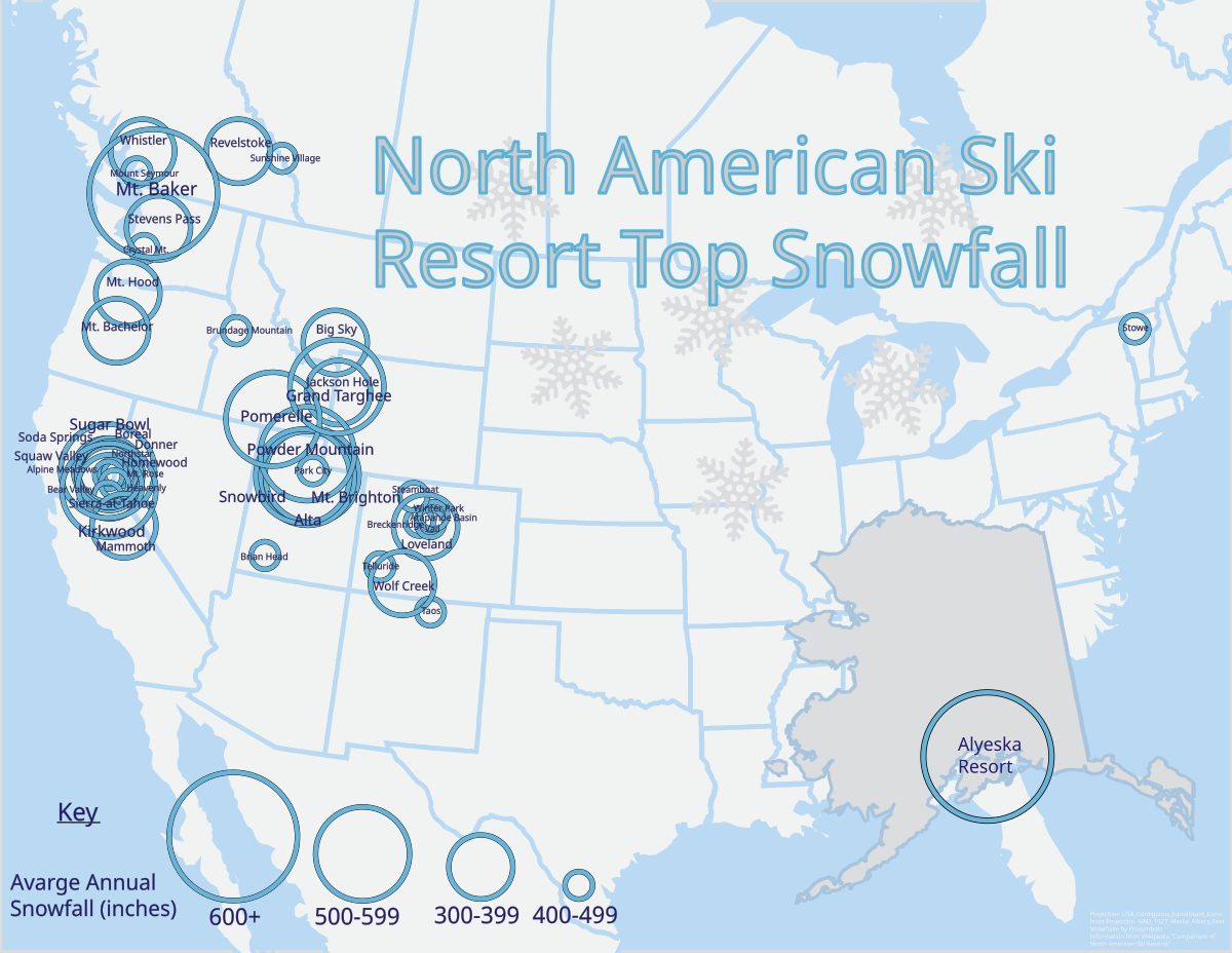 michigan ski resorts map Comparison Of North American Ski Resorts Wikipedia michigan ski resorts map