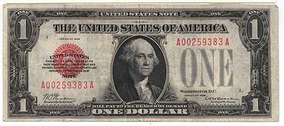 Washington na cédula de um dólar de 1928