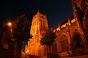 Nederlands: Onze-Lieve-Vrouwebasiliek 's nachts, Tongeren English: Our Lady church by night, Tongeren This is a photo of onroerend erfgoed number 37186