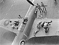 Stíhací letoun Hawker Hurricane na palubě letadlové lodě HMS Indomitable (92) během operace Pedestal