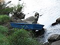 Čeština: Otava, loď na břehu pod Držovem. Okres Písek. English: Otava River, boat on the river bank under Držov village, Písek District, Czech Republic.