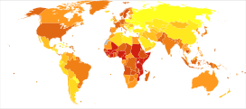 Deaths from other infectious diseases in 2012 per million persons. Statistics from WHO, grouped by deciles   2-14   15-21   22-30   31-43   44-69   70-97   98-122   123-178   179-229   230-401 * The following groupings/assumptions were made: ** France includes the overseas departments as well as overseas collectivities. ** The United Kingdom includes the Crown dependencies as well as the overseas territories. ** The United States of America includes the insular areas. ** The Netherlands includes Aruba and the Netherlands Antilles. ** Denmark includes Greenland and the Faroe islands.