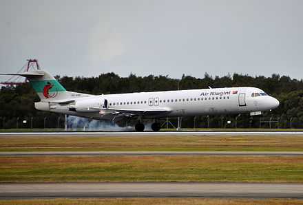 Air Niugini Fokker 100 at Brisbane Airport