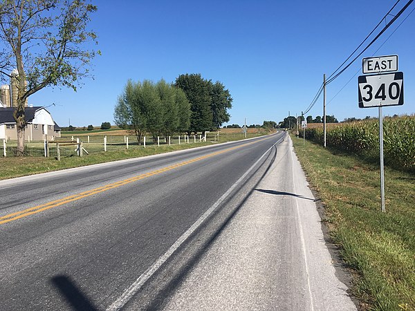 PA 340 eastbound in Leacock Township