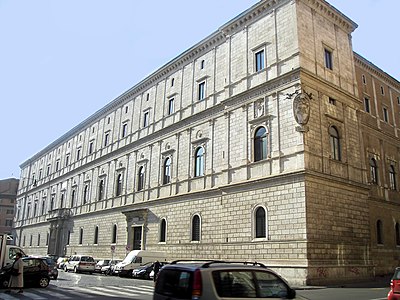 Façade of the Palazzo della Cancelleria in Rome