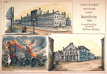 Parliament at St. Anne's Market Parliament buildings Montreal 1849.jpg