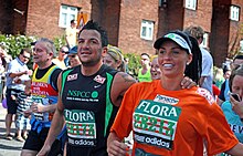 Andre and Katie Price during the 2009 London Marathon, a few weeks before their split