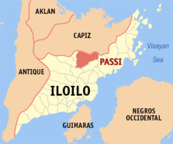 Mapa de Provincia de Iloílo con Passi resaltado