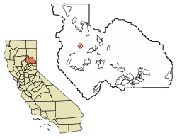 Расположение Карибу в округе Плумас, Калифорния.