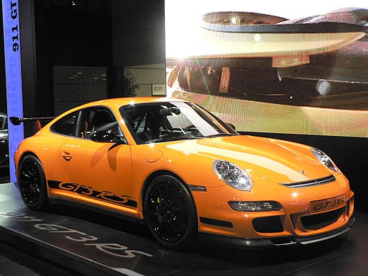 De Porsche 997 in het autosalon