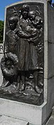 Port Sunlight War Memorial, panel of bronze sculpture, three children.jpg