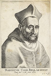 Portret van de Italiaanse kardinaal Robertus Bellarminus Robertvs Card. Bellarminvs (titel op object) Portretten van kardinalen (serietitel), RP-P-1909-4585.jpg