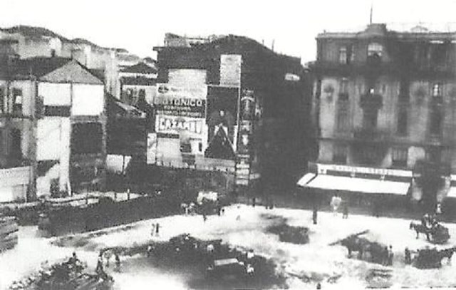 abertura da Praça do Patriarca em abril de 1922, Mappin interditado após incêndio.