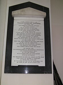 William Wolryche-Whitmore's epitaph in St. Andrew's church, Quatt Quatt - William Wolryche-Whitmore memorial.jpg