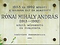 Rónai Mihály András, Városligeti fasor 40.