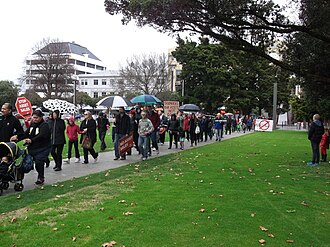 A nonviolent protest in New Zealand Rally Against Asset Sales, Palmerston North, 14 July 2012 07.JPG