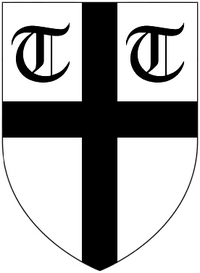 Arms of Rashleigh of Rashleigh, Devon, per Pole (died 1635): Argent, a cross sable two text tees in chief of the last. The arms of the Cornwall junior branch of Rashleigh of Menabilly descended from Rashleigh of Rashleigh is a difference of these arms. RashleighOfDevon ArmsPerPole.PNG