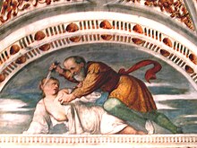 Virginia's death as depicted by Romanino. Romanino Virginia Buonconsiglio TN.JPG