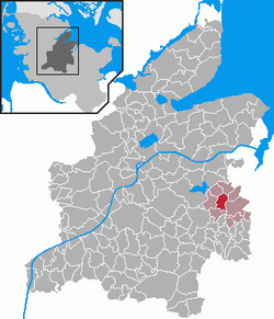 Elhelyezkedése Schleswig-Holstein térképén