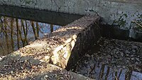 Čeština: Přepad z rybníka Kačer v Rudolfově, okres České Budějovice. English: Kačer pond (Drake Pond) in Rudolfov, České Budějovice district, Czechia.