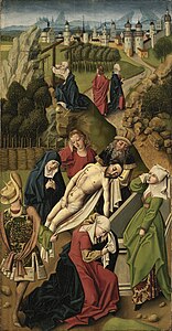 Ukládání Krista do hrobu, 15. století, Belgie
