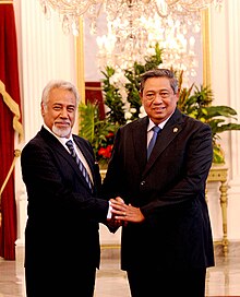 President Susilo Bambang Yudhoyono and Xanana Gusmao at the Merdeka Palace SBY dan Xanana Gusmao 20-03-2013.jpg