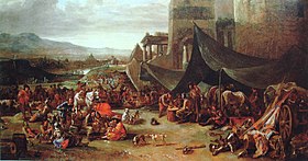 Sack of Rome of 1527 by Charles V's forces (painting by Johannes Lingelbach) Sack of Rome of 1527 by Johannes Lingelbach 17th century.jpg