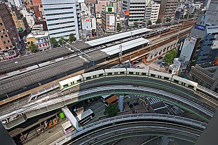 Sannomiya Station is squeezed into the dense centre of Kobe
