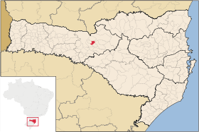Localização de Arroio Trinta em Santa Catarina