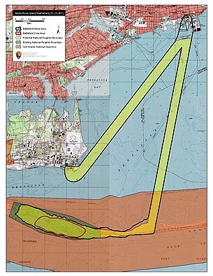 Map of Santa Rosa Island Battlefield core and study areas by the American Battlefield Protection Program. Santa Rosa Island Battlefield Florida.jpg