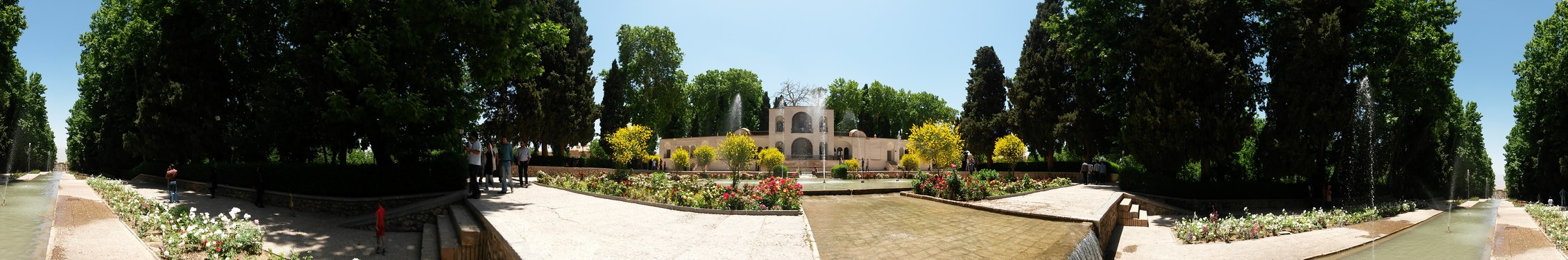 . نمای پانوراما ی 360 درجه از باغ شازده ماهان . کرمان دوره قاجار0 Panoramic 360 degrees view of shazdeh garden. Mahan. Kerman. Iran. ghajar period. 19th century.