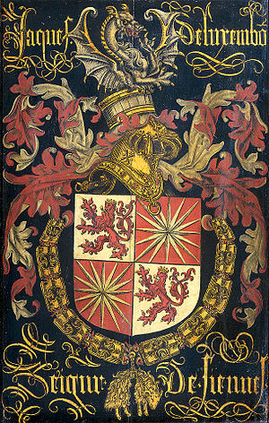 Shield of Jacob of Luxemburg as knight of the Order of the Golden Fleece. Ca. 1481, now at the Rijksmuseum Amsterdam. Shield of Jacob of Luxemburg as knight of the Order of the Golden Fleece.jpg