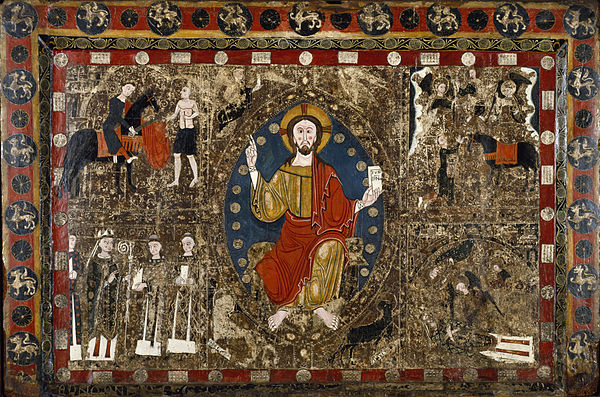 Spanish, Altar Frontal with Christ in Majesty and the Life of Saint Martin, 1250, The Walters Art Museum