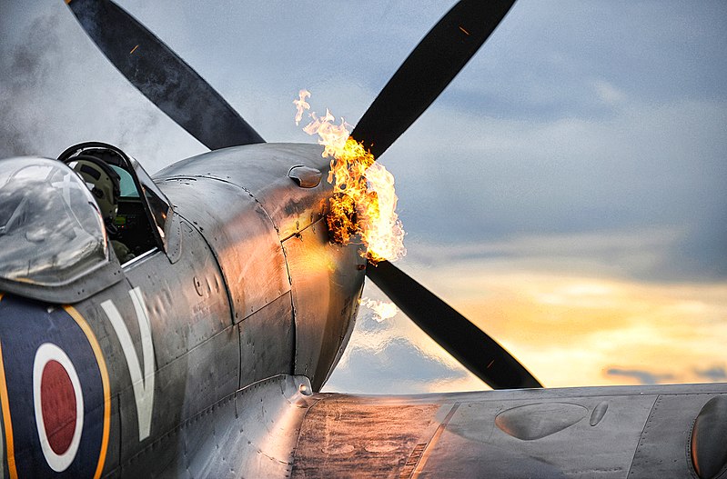 File:Spitfire Fighter Aircraft 'Hot Starting' Engines MOD 45156196.jpg