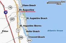 Major roadways, St. Augustine and vicinity