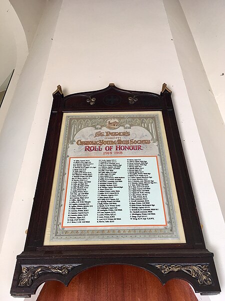 File:St Peter's Cardiff Catholic Young Men's Society Roll of Honour, October 2020.jpg