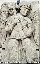 Dombormű angyal-ábrázolással Somogyvárról a Nemzeti Múzeumban