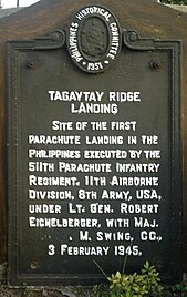 TagaytayRidge HistoricalMarker TagaytayCity.jpg