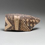 Terrakotta del av skål; 3800-3300 BC; terrakotta; längd: 12.8 cm ; Metropolitan Museum of Art
