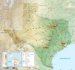 Geographic map of Texas