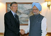 Gates and Manmohan Singh, the 13th Prime Minister of India (25 July 2009)