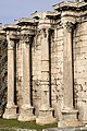 The unfluted Corinthian columns on the facade of Hadrian's Library, 2nd cent. A.D. Athens.