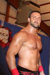 Masters during a Preston City Wrestling (PCW) event. The Masterpiece Chris Masters.jpg