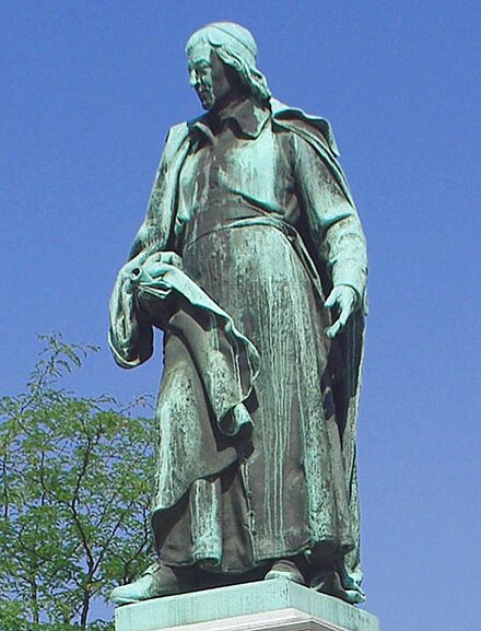 The sculpture of the poet Valentin Vodnik (1758–1819) was created by Alojz Gangl in 1889 as part of Vodnik Monument, the first Slovene national monument.