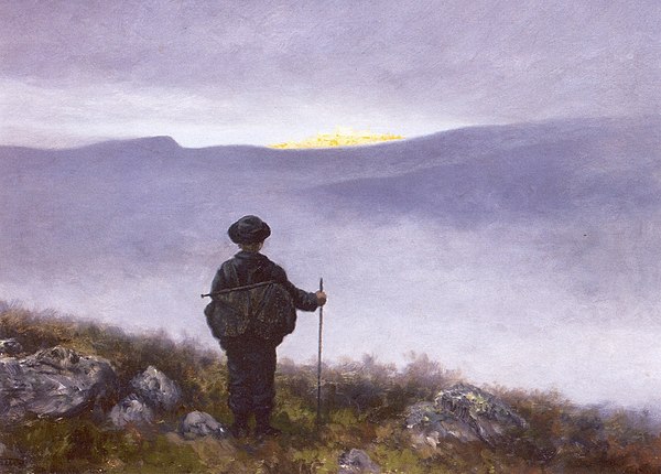 Soria Moria by Theodor Kittelsen: a hero glimpses the end of his quest.