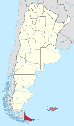 火地省在阿根廷的位置