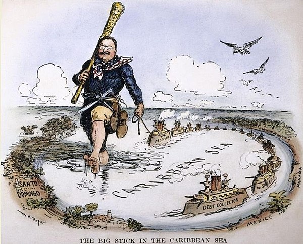 Pres. Roosevelt wielding his big stick in the Caribbean